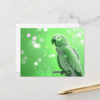 Cartão Postal Bokeh Bonito Papagaio Africano