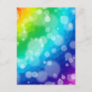 Cartão Postal Bokeh Rainbow Pattern