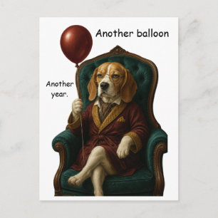 Cartão Postal Bola de Aniversário de Beagle Digno