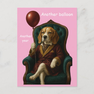 Cartão Postal Bola de Aniversário de Beagle Digno