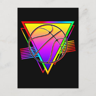 Cartão Postal Bola de Basquete Retro Moderna