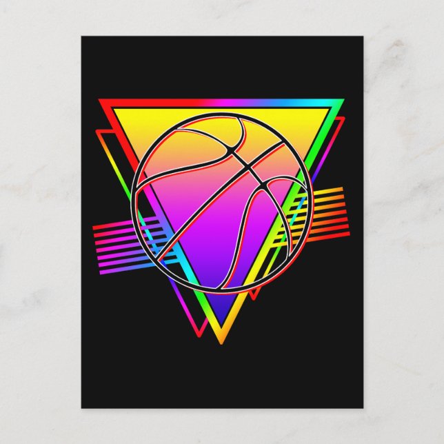 Cartão Postal Bola de Basquete Retro Moderna (Frente)