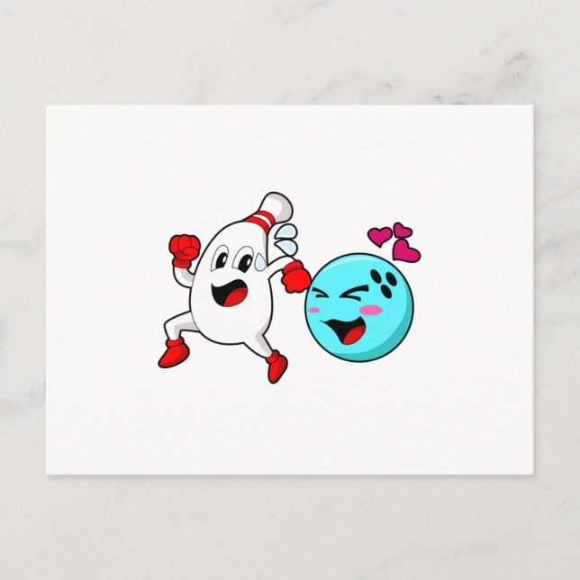 Cartão Postal Bola de boliche boliche (Frente)