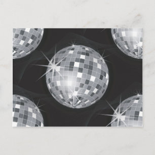 Cartão Postal bola de disco prateado
