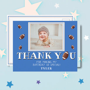 Cartão Postal Bola de Futebol Americano Foto de Aniversário Obri