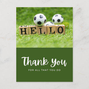 Cartão Postal Bola de futebol com agradecimento por tudo o que v