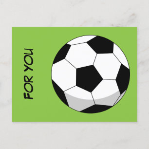 Cartão Postal Bola de Futebol de Desenho Animado Adicione Seu