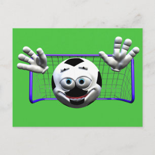 Cartão Postal Bola de futebol de desenho engraçado