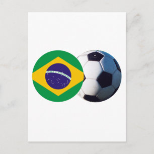 Cartão Postal Bola de Futebol e Bandeira do Brasil no MUSEU Zazz