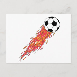 Cartão Postal bola de futebol em chamas