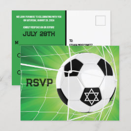 Cartão Postal Bola de futebol no Bar de rede Mitzvah RSVP