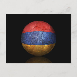 Cartão Postal Bola de Futebol vestida da bandeira armênia