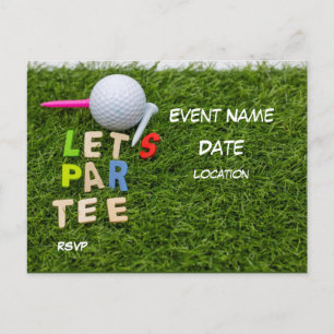 Cartão Postal Bola de golfe com teia Lave Par Festa em verde