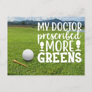 Cartão Postal Bola de golfe com teia sobre grama verde