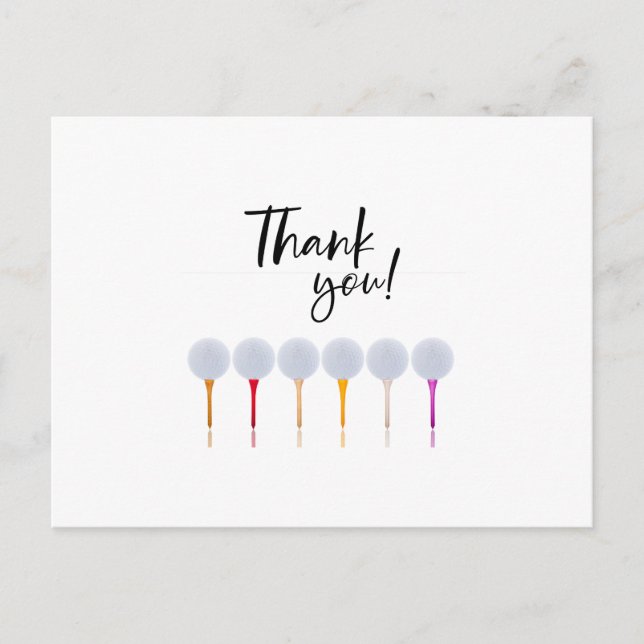 Cartão Postal Bola de golfe em tee (Frente)