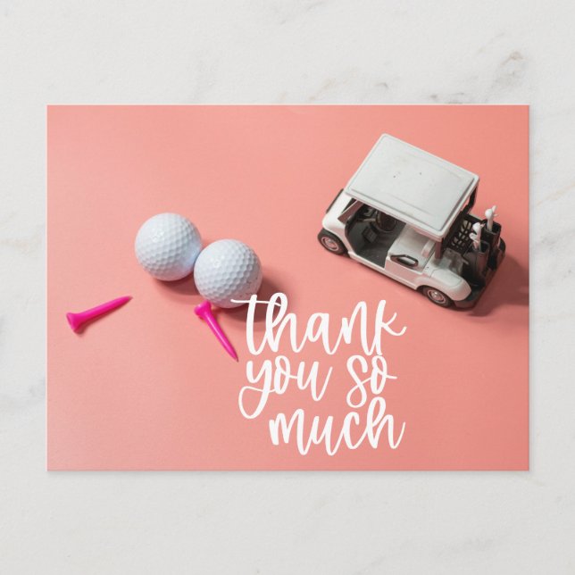 Cartão Postal Bola de golfe para a menina Golfer (Frente)