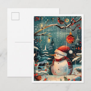 Cartão Postal Bola de Neve Feliz Natal
