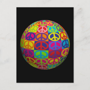 Cartão Postal Bola de paz de Pop personalizável