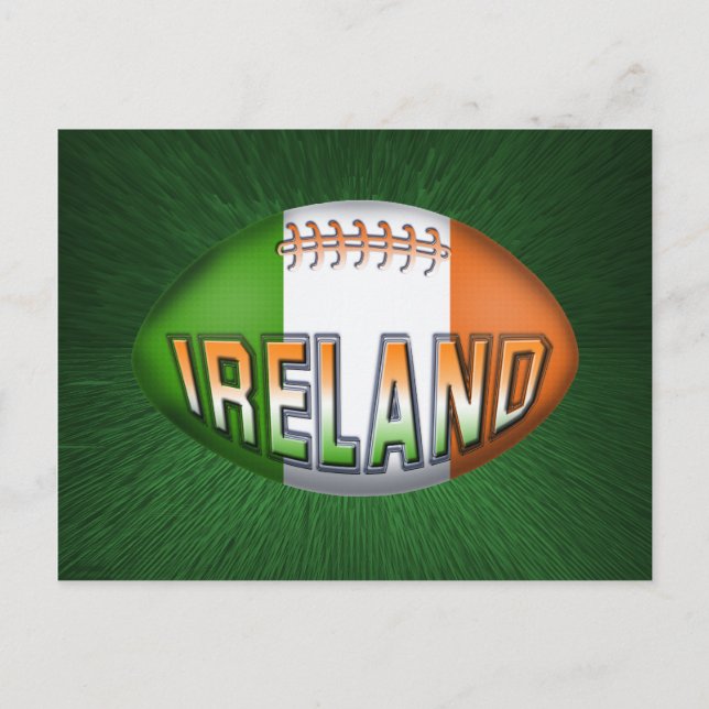 Cartão Postal Bola de Rugby da Irlanda (Frente)