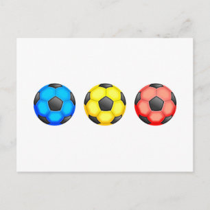 Cartão Postal Bolas Coloridas de Futebol