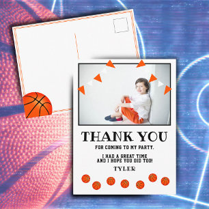 Cartão Postal Bolas de Basquete Esportes Foto Aniversário Obriga