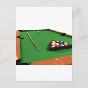 Cartão Postal Bolas de piscina na Mesa de placas de feltro Verde