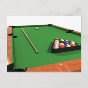 Cartão Postal Bolas de piscina na Mesa de placas de feltro Verde