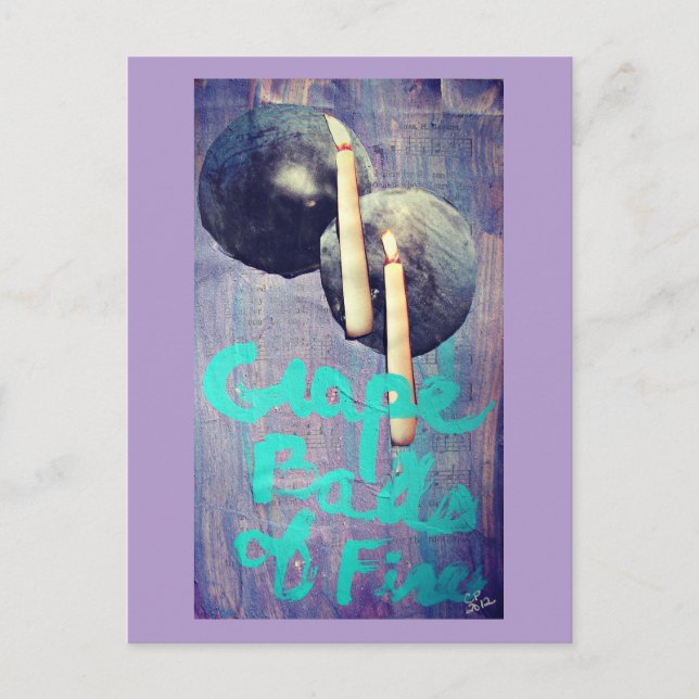 Cartão Postal Bolas de Uvas de Colagem de Fogo (Frente)