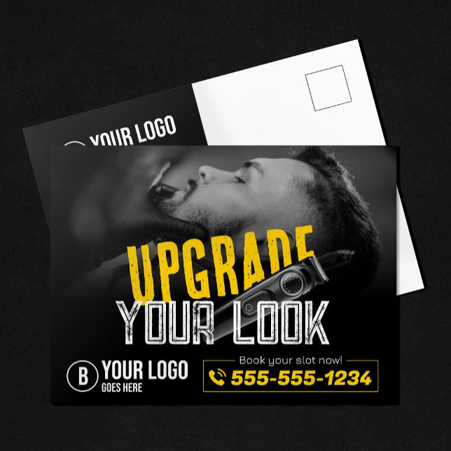 Cartão Postal Bold e Moderno Barber Compro Cabelo Estilhador (Criador carregado)