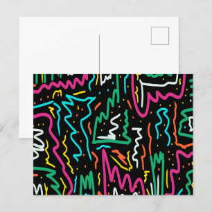Cartão Postal Bold Neon Contrast Party Impressão