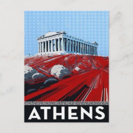 Cartão Postal Bold Pop Art Style Athens Parthenon Greece