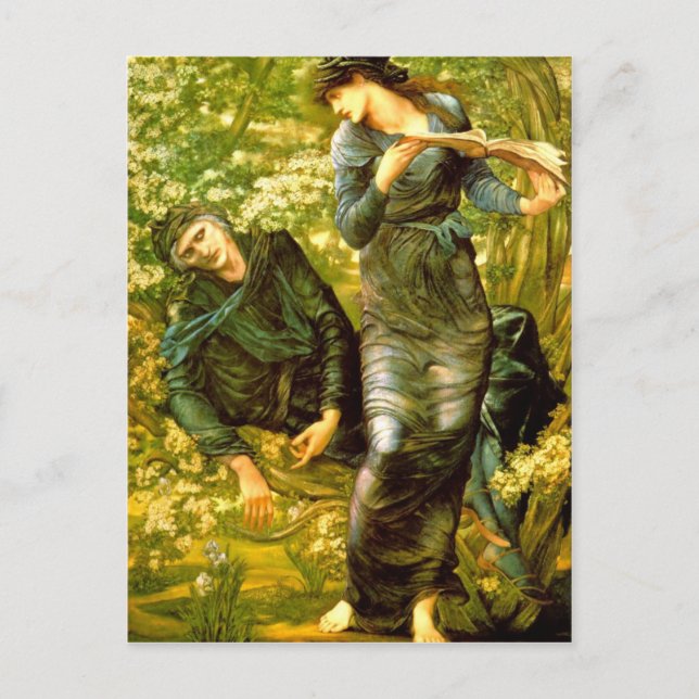 Cartão Postal Boletim de Merlin ~ Burne-Jones 1874 Painting (Frente)