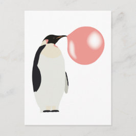 Cartão Postal Bolha Borracha de Goma Pinguim