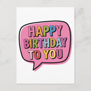 Cartão Postal Bolha de Aniversário Feliz