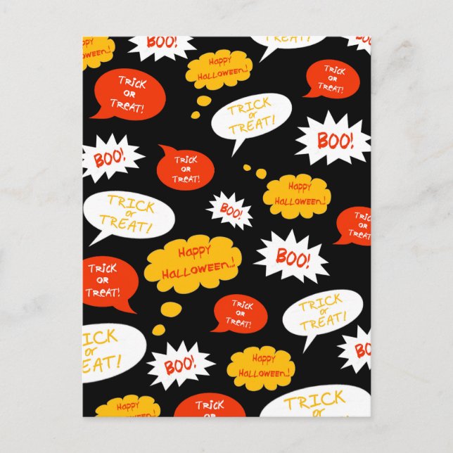 Cartão Postal bolha de fala halloween (Frente)