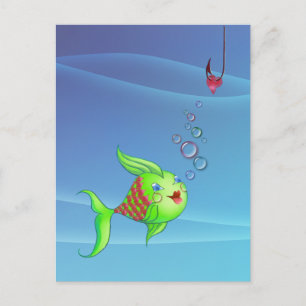 CARTÃO POSTAL BOLHA DE PEIXE CARDÍACO DE SHARON SHARPE