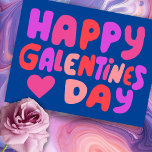 Cartão Postal Bolha do Dia das Galentinas Letras Cor-de-rosa Cur<br><div class="desc">Veja esta arte doce e colorida,  feita por mim para você! Sinta-se livre para adicionar seu próprio texto ou alterar as cores. Visite meu compro para mais!</div>