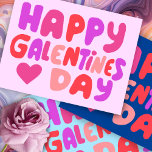 Cartão Postal Bolha do Dia das Galentinas Letras Cor-de-rosa Cur<br><div class="desc">Veja esta arte doce e colorida,  feita por mim para você! Sinta-se livre para adicionar seu próprio texto ou alterar as cores. Visite meu compro para mais!</div>