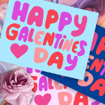 Cartão Postal Bolha do Dia das Galentinas Letras Cor-de-rosa Cur<br><div class="desc">Veja esta arte doce e colorida,  feita por mim para você! Sinta-se livre para adicionar seu próprio texto ou alterar as cores. Visite meu compro para mais!</div>