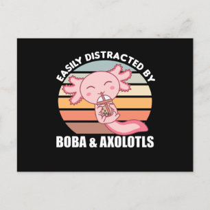 Cartão Postal Bolha Tea Axolotl Chocolate Animais Doce Boba