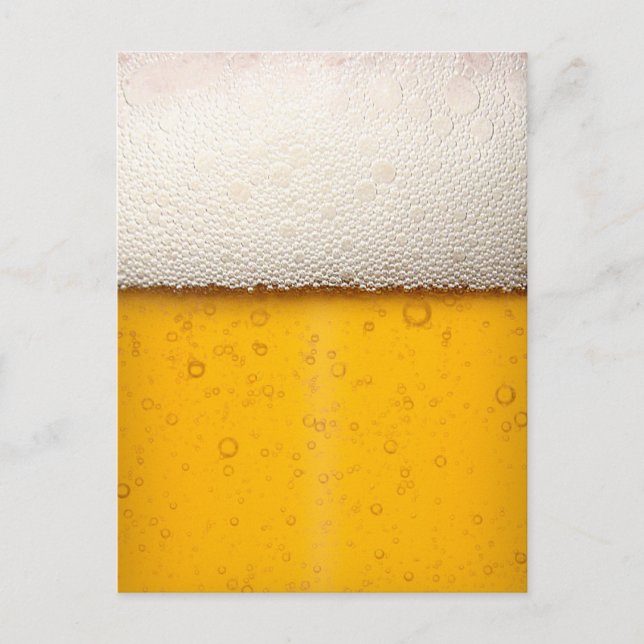 Cartão Postal Bolhas de Cerveja Close-Up (Frente)