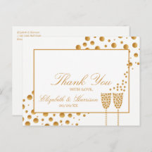 Bolhas de Champanhe Dourado Obrigado Casamento