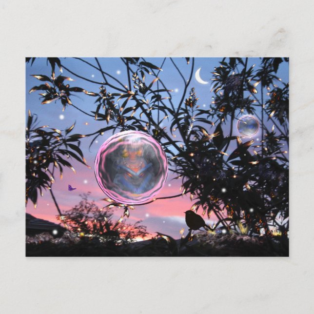 Cartão Postal Bolhas de fada de véspera do meio-verão! (Frente)