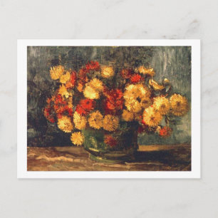 Cartão Postal Boliche com Chrysanthemums Van Gogh Fine Art