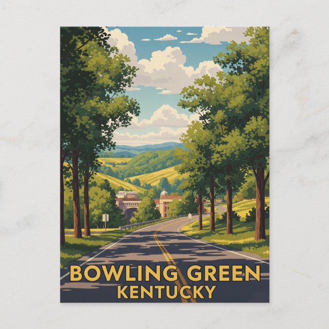 Cartão Postal Boliche da Viagem Verde do Kentucky (Frente)