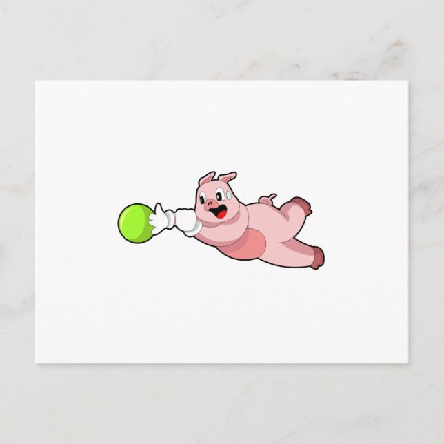 Cartão Postal Boliche de porco bola de boliche (Frente)