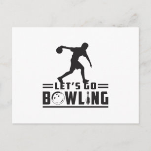Cartão Postal Boliche Esporte Bowler Strike Bowl Engraçado Ideia