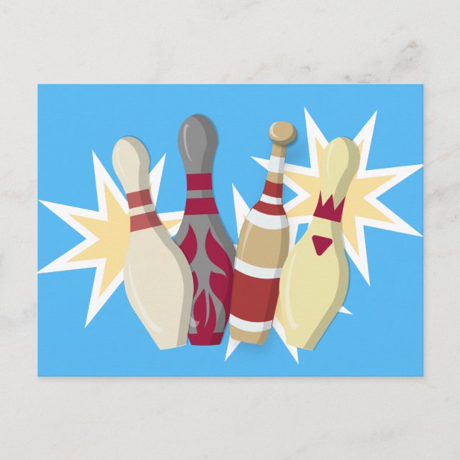 Cartão Postal Boliches do estilo Vintage (Frente)
