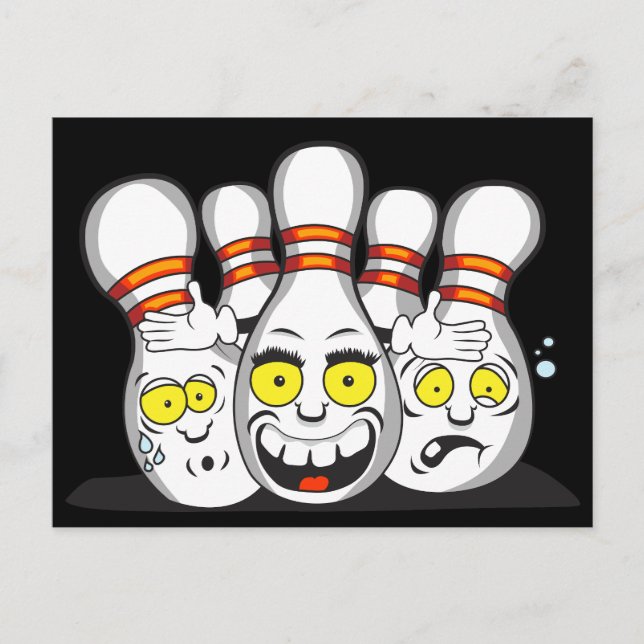 Cartão Postal Boliches Engraçadas, Esporte (Frente)