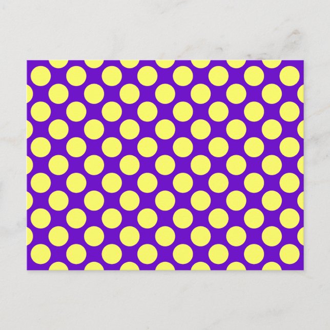 Cartão Postal Bolinhas Amarelas com Estilhaço de Fundo Roxo (Frente)